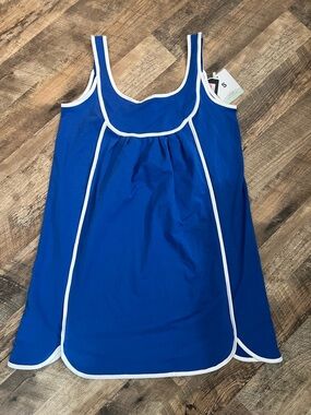 Amazon Royal Blue Tank Dress with White Trim